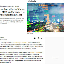 Estos han sido los lderes del M&A en Espaa en la primera mitad de 2021